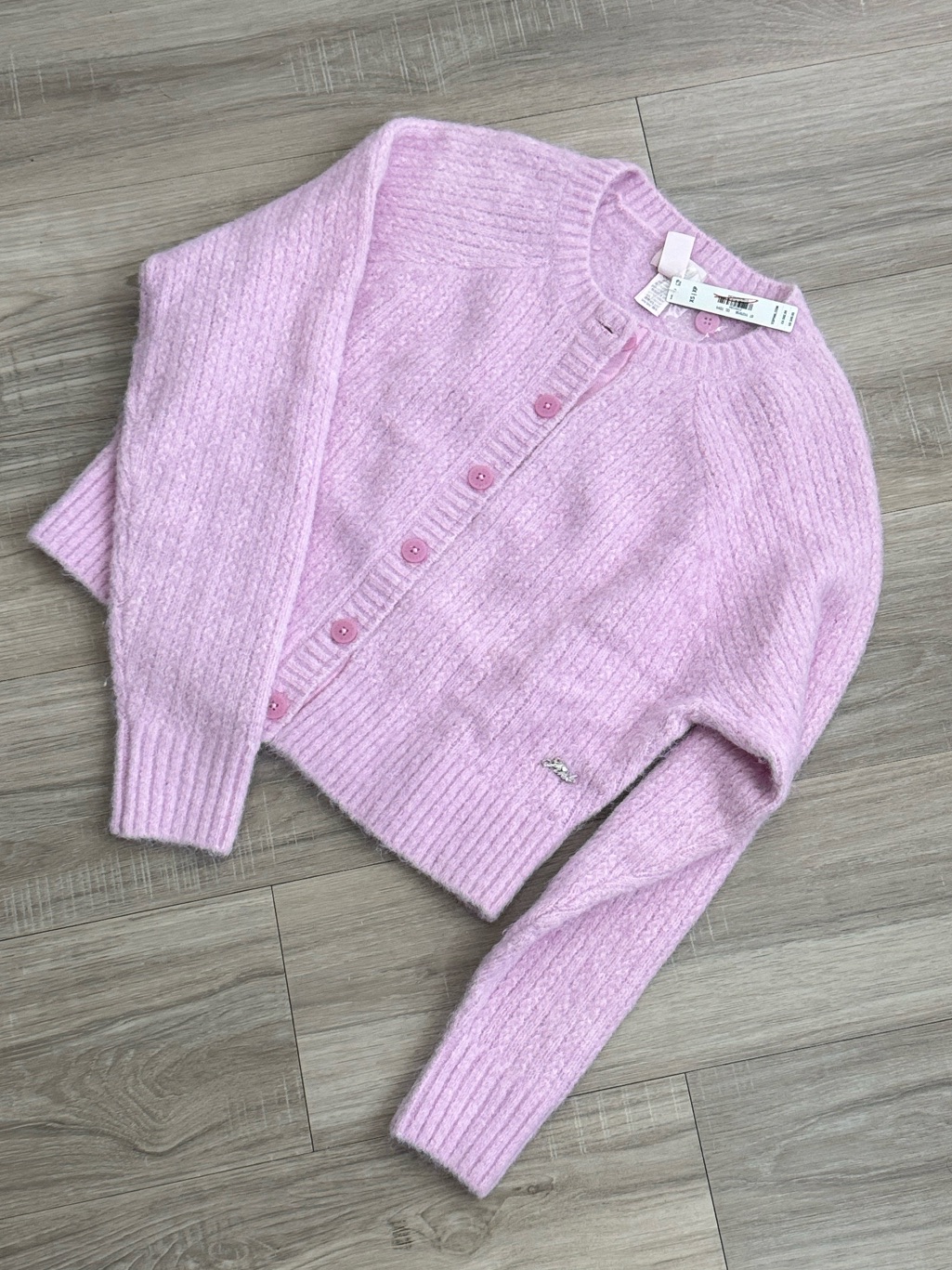 Nwt Pink Victoria's Secret Soft Ribbed Button-Up Cardigan In Light Pink, Xs